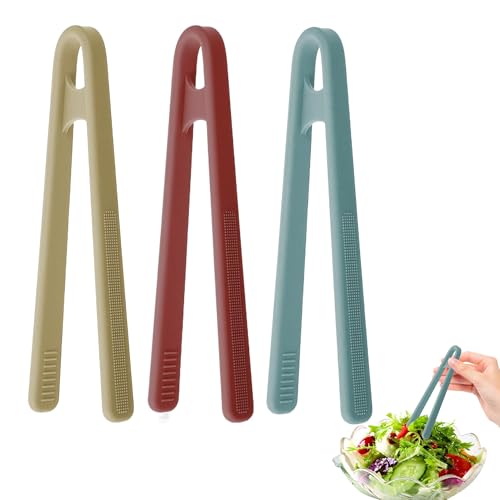 3Pcs Plastic Tongs Mini Tongs,5.5 Inch Small Silicone Tongs for Cooking, Mini Tong for Appetizers Popcorn Candy Ice Cube Fruits Sugar Salad Snacks