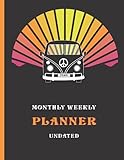  Hippie Monthly Weekly Planner: Undated Monthly Weekly Hippie Style Organizer