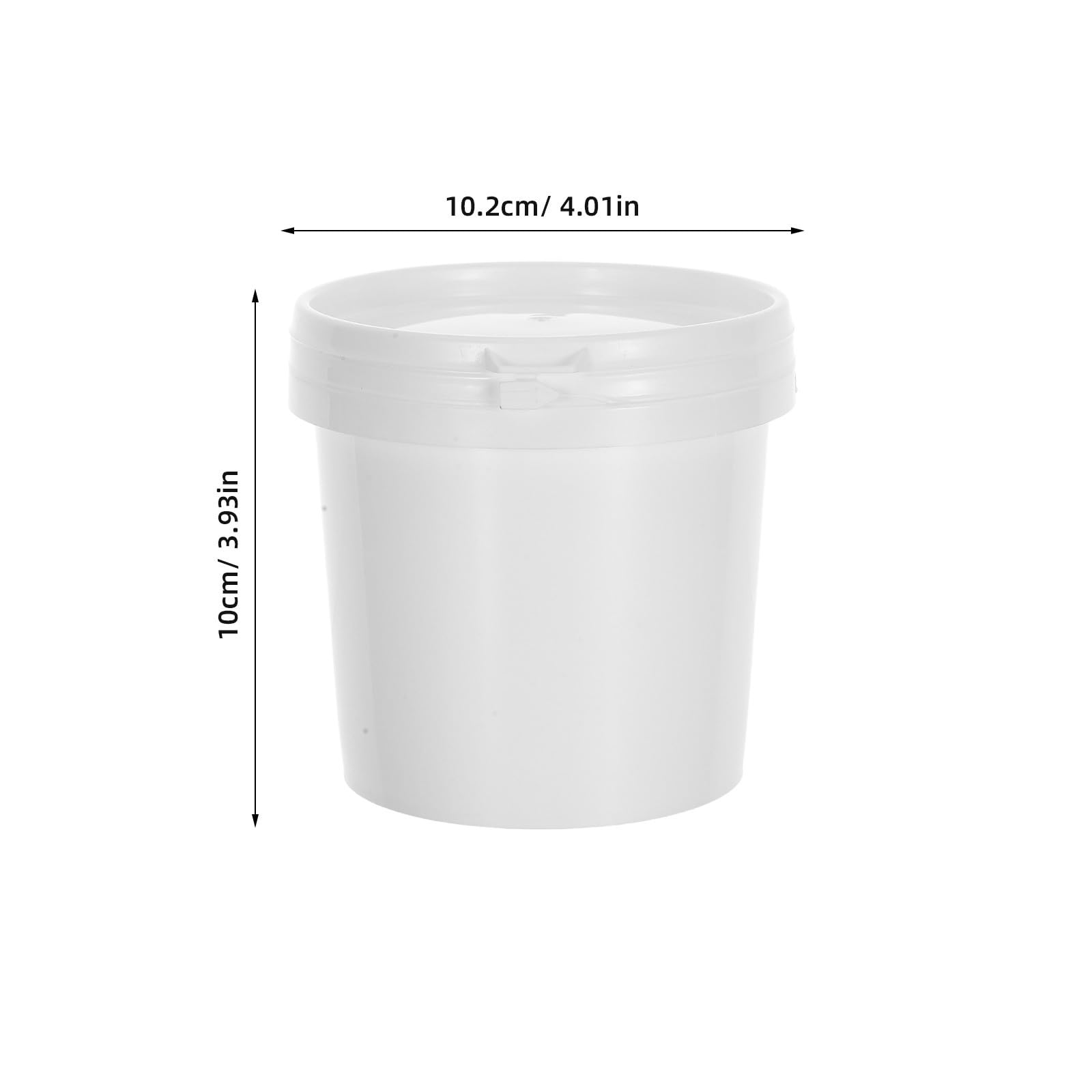 PACKOVE Lot de 4 Bucket Seau Vide avec Couvercle 500ml en Plastique, Fermeture Sécurisée, pour Produits Chimiques et Huile Moteur, Usage Industriel