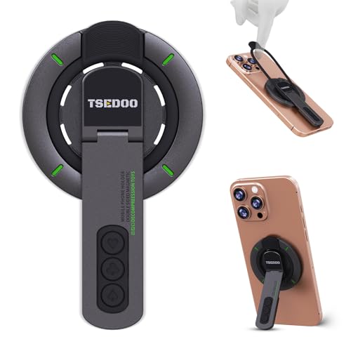 Image of 3-in-1 Magnetic Phone Grip Stand with 360 Roration Angle Adjustment, Silicone Finger Ring & Fidget Toy Design, Gym Dual-Sided Magnetic Phone Kickstand for All Phones
