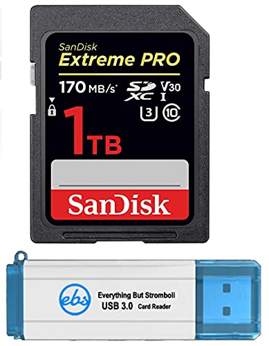 SanDisk Extreme Pro 1TB SDXC SDメモリーカード Canon EOS R3 EOS R5 EOS R6 ミラーレスカメラ クラス10 (SDSDXXY-1T00-GN4IN) バンドル (1) Everything But St