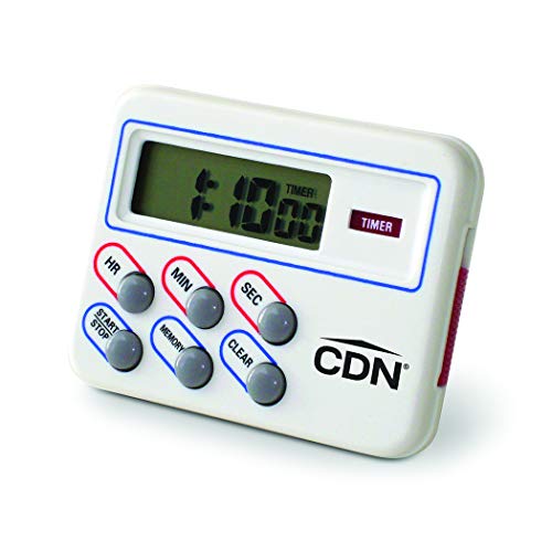 Cdn Digital Timer And Clock Memory Feature, 6.8 X 4.5 X 0.9 Inches, Cream #TOP3