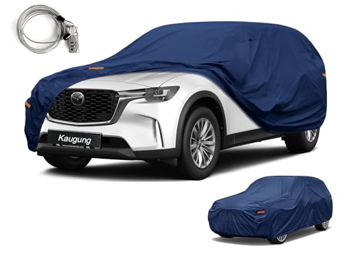 Image of Kaugung Custom Fit SUV Car Cover for Mazda CX-9 CX9 CX-90 CX90 CX 90 (2007-2025), Heavy Duty Waterproof All Weather Outdoor Protection, Breathable Full Exterior Cover with Vent, Rain Sun Snow UV Proof