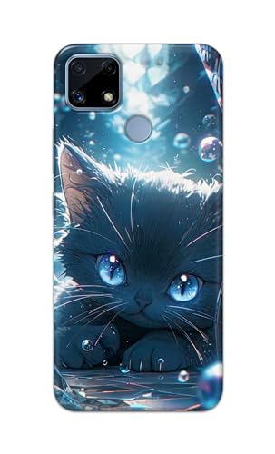 Image of Printed Hard Back Cover Case for Realme Narzo 30A Back Cover (Cute Cat) -1111