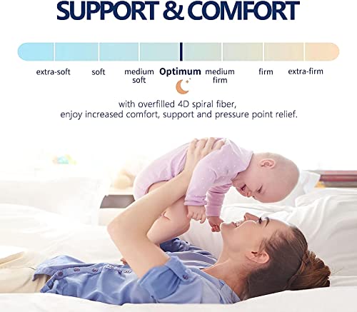 Mattress Topper Queen for Back Pain, Extra Thick Mattress Pad Cover, Plush Pillow Top, Deep Elastic Pocket, Navy