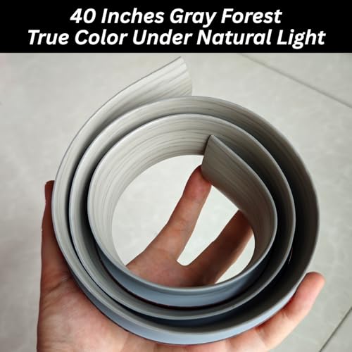 floor transition strip self adhesive carpet wood tile vinyl flooring laminate transition cover edge trim gap doorway threshold for uneven floors heights within 5 mm 40 inches gray forest