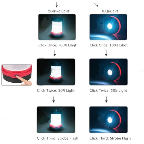 Lampe de camping télescopique pliable et rechargeable USB