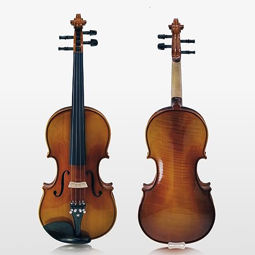 CLAVIO Violin Set 4/4 Full Size, 3/4 Size Fiddle Solidwood and Ebony Fittings with Hard Case, Shoulder Rest, Strings, Bow, Rosin, Tuner and Spruce Panel, Maple Wood 1-piece Back (Antique Brown, 3/4)