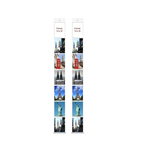 trendfinding 2 porte-photos muraux - format portrait - pour 7 photos/images/cartes chacun - format 13 x 18 cm