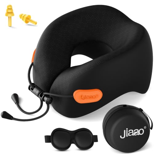 Image of jiaao Slow-Rebound Memory Foam Travel Pillow, 360 Adjustable Neck Support