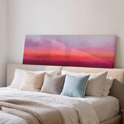 Impression panoramique large avec peinture minimaliste grand format rose