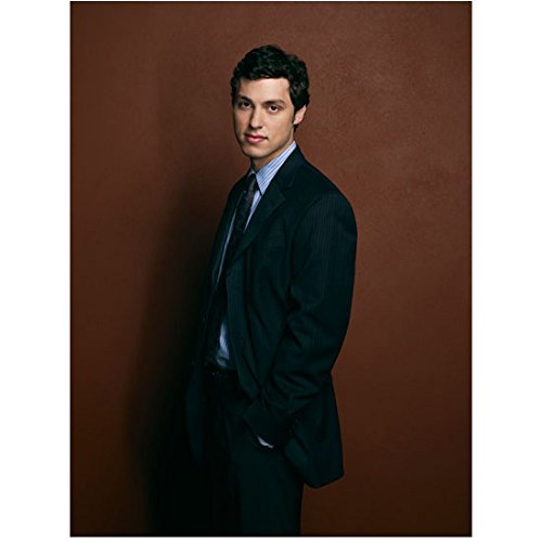 Bones John Francis Daley as Dr. Lance Sweets in Black Pinstripe Suit and Blue Striped Button Down 8 x 10 inch photo