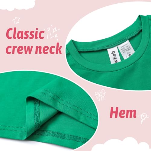 Image of Girls Cotton Long Sleeve Shirts Kids T Shirts Lightweight Breathable Casual Classic Tee Top for Children Age 3-14 Years
