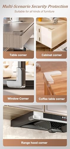 Image of 8 /12 /24 Pack Transparent PVC Table Corner Protectors Guards, Universal Furniture Corner Protectors, Edge Safety Cover Sharp Bumper Sticker Guards for Table Furniture (Airbag Type, 8Pack)