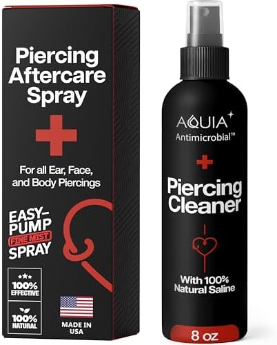 Piercing Aftercare Spray | Ear Piercing Cleaner | Sterile Saline Spray 8oz
