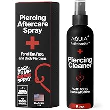 Piercing Aftercare Spray | Ear Piercing Cleaner 8oz | Saline Spray for Piercings; Saline Solution for Piercings; Aftercare of Pierced Ear, Septum, Belly, Nose, Body; Pierce Cleaner Salt Mist Solution