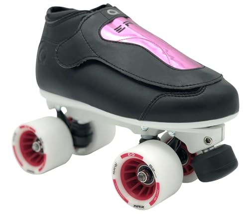 Image of Uniq Era Quad Speed Jam Roller Skates, ABEC7 Bearings | Removable tongue flaps, ABEC7 precision bearings, 62mm indoor speed wheels, lightweight composite outsole