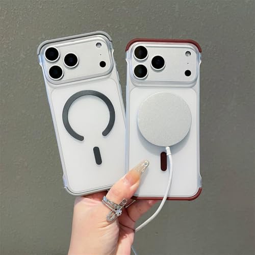 Coque magnétique iPhone 16 Plus sans cadre grise translucide antichoc - 3