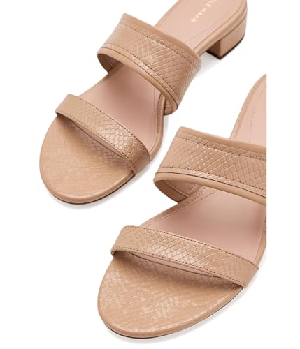 Cole Haan Cole Haan Women's Fionna Wave Double Band Slide Sandals, Tuscan Sand Snake Print Leather, 8.5-B US