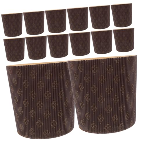 Hemobllo 25 Piezas bandeja de papel panettone pan de molde mini moldes para pasteles para hornear Molde para hornear taza de papel para hornear taza de almacenamiento de pasteles Marrón