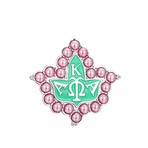 KINGSIN Vintage Pearl Brooch for Women AKA Sorority Gifts Alpha Kappa Alpha Paraphernalia Leaf Pins