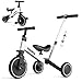 KORIMEFA 4 IN 1 Triciclo Bambini Triciclo con Maniglione di Spinta il Genitore per 1-3 Anni Ragazzi Ragazze Triciclo per Bambini Bicicletta Equilibrio Sedile e Maniglia Regolabili