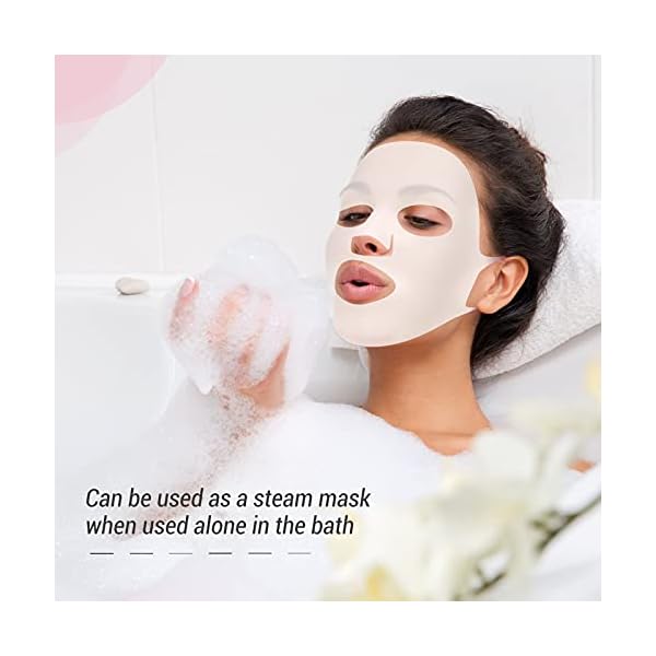 Maitys 5 Pieces Reusable Silicone Facial Mask, Moisturizing Skin Treatment Mask, Elastic and Stretchable, Suitable for Most Women and Girls, White