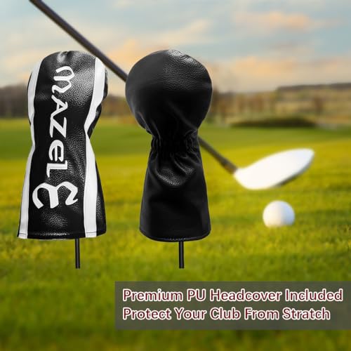 MAZEL Titan-Golfschläger für Herren, Graphitschaft, 114,4 cm, Flex Regular, 460 cc Driver Golfschläger für Rechtshänder, Schlägerhaube im Lieferumfang enthalten