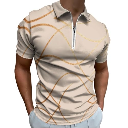 Polo casual sport homme beige idéal pour le golf et les sorties