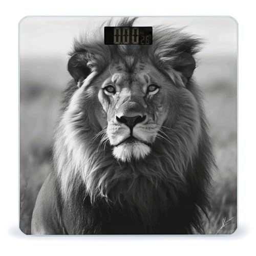 Báscula de baño digital blanco y negro con vidrio templado miniatura 1