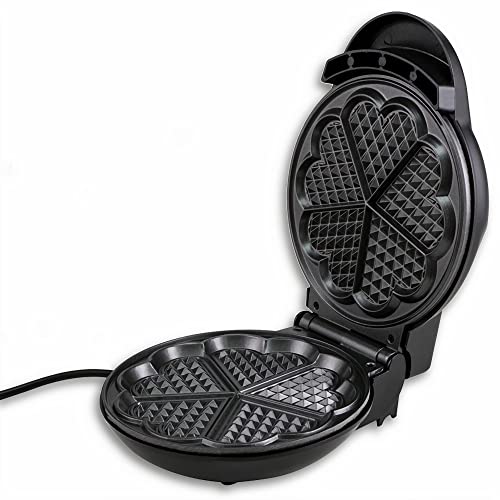 LIVIA Waffeleisen für schöne Herzwaffeln | Elektrischer Waffle Maker mit stufenlos wählbarer Bräunungsgrad…