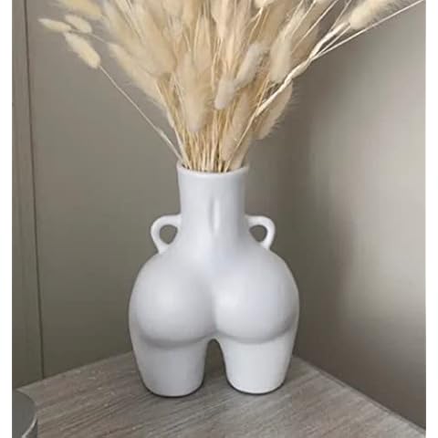 White medium booty bottom bum vase ceramic handles luxury excellent quality home decor £12.99 free P&P Cover