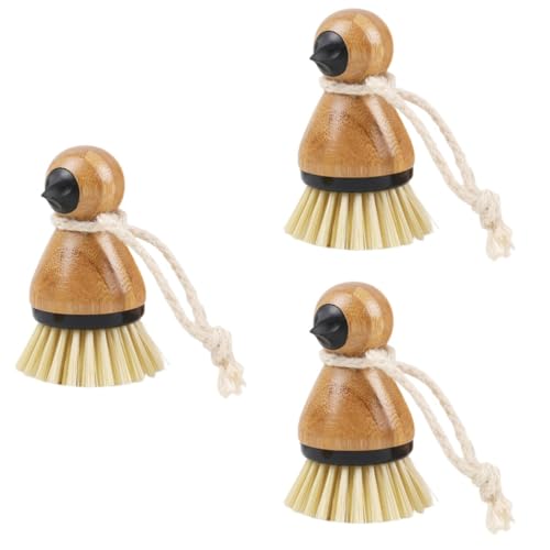 Ipetboom 3 Piezas Cepillo De Limpieza Limpiador De Pinceles De Pintura Al Óleo Cepillo Fregador De Verduras para Patatas Cepillo para Limpiar Champiñones De Frutas Cocina Khaki