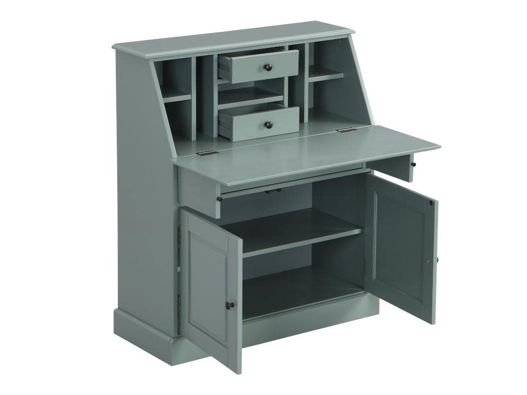 Vente-unique-Sekretär - MDF & Kiefernholz - Mandelgrün - CLEORE