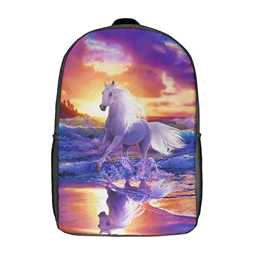 Mochila escolar unisex ergonómica de caballo contra el dolor de espalda juvenil