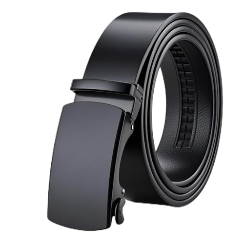 Men's Business Belt First Layer Cowhide Automatic Buckle Card Slot Through Extended Gifts for Husband and Father