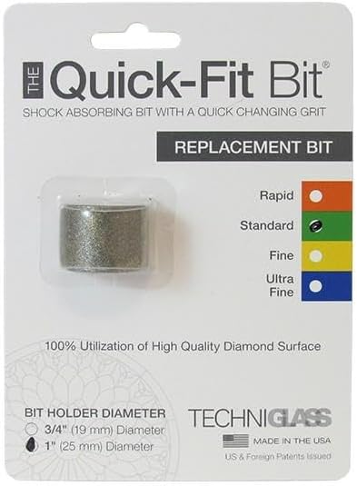 1" Techniglass Quick Fit Replacement Grinder Bit Standard 100/120 Grit