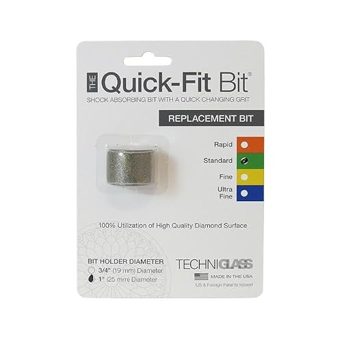 1" Techniglass Quick Fit REP. Grinder Bit Standard 100/120 Grit