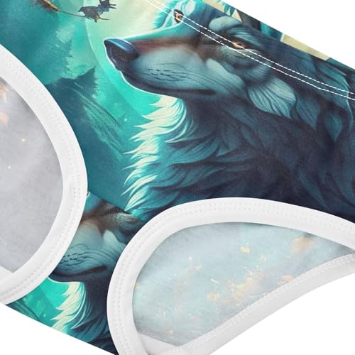 Cool Wolf Teal Girls Underwear Toddlers 2t Cotton Panties for Girl Artistic Briefs Girls Undies4