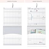 Busy B 2025 Wall Calendar - Family Calendar, Birds Design with 5 Columns & Storage Pockets - Monthly 2025 Calendar for Busy Families with Colour-Coded Stickers - 23.5 x 25.5cm - Image 4