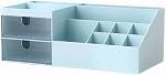 Granvela Multi-Purpose Desk Organizer or Bedside Organizer with 2 Drawers - for Makeup, Office Supplies, and School Stationery-Blue