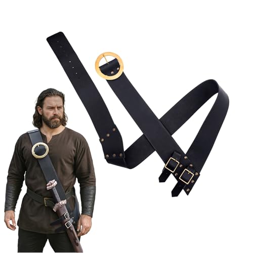 Lord of Battles Pirate Leather Belt with Sword Hanger Baldric Sword Hanging Belt Handcrafted From Genuine Buff Leather
