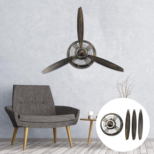 Ornement hélice avion vintage fer décoration murale bureau style industriel