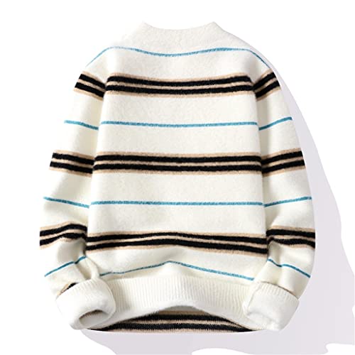 Autumn and Winter Half-Turtleneck Sweater Men's Stripes Handsome Thickened Bottoming Knit Sweater Line Clothing2