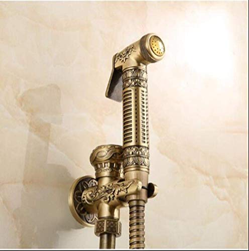 Grifo de bronce para lavabo de baño con ducha spray de cobre 6