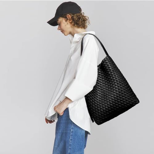 Image of Fashion Woven Tote Bag for Women, Female Hobo Bag, Beach Handbag Purse, Travel Shoulder Bag with Adjustable Strap