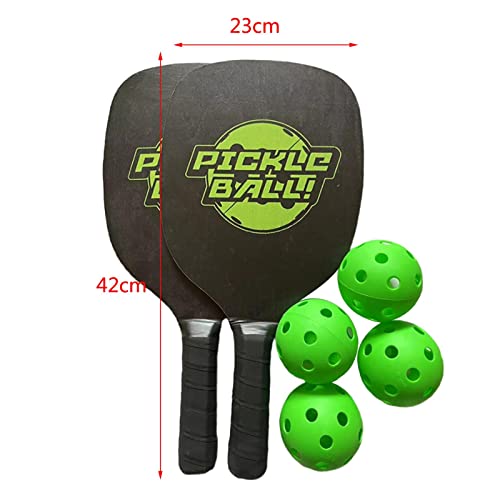 Almencla Conjunto de 2 raquetes de pickleball com 4 bolas Comfort Grip com saco raquetes leves (verd