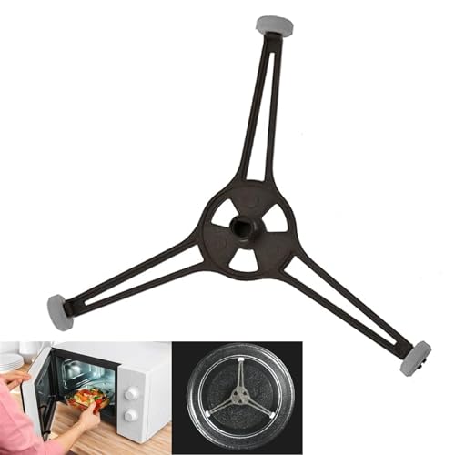 Mikrowellen-Glasteller-Halter, dreiarmiger drehbarer Ringroller, Mikrowellen-Drehteller-Ring, drehbarer Ring-Roller, Glasplatten-Tablett, Halterung für 24,5 cm Drehteller