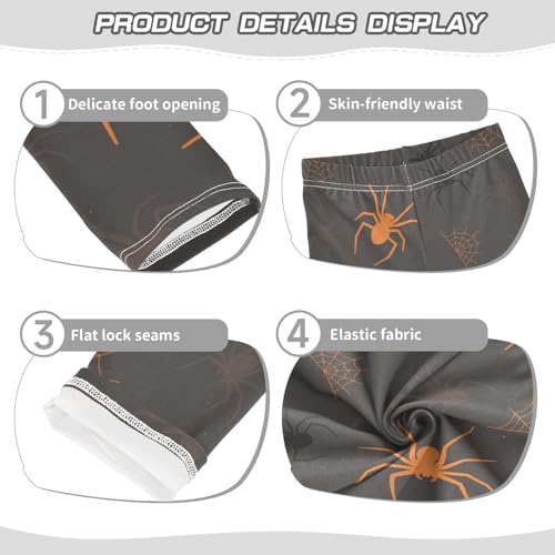 Orange Spider Girls Leggings,Workout Leggings for Girls Toddler Athletic Legging Size for 3-10T3