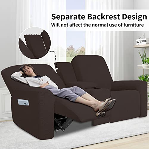 Image of Easy-Going 1 Piece Reclining Loveseat with Middle Console Slipcover